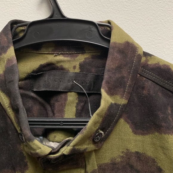 Black Scale Blotch Camo Dress Shirt Men’s S - Picture 2 of 6